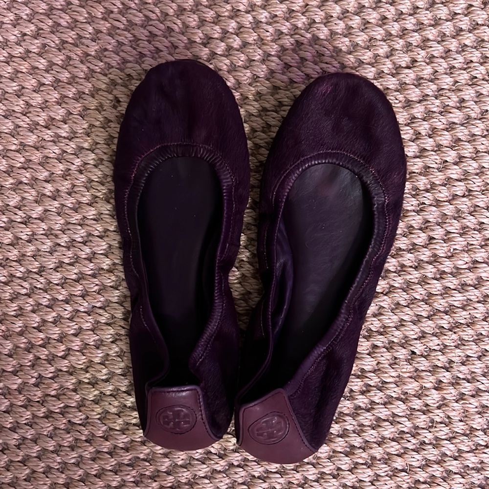 Tory Burch - purple hair ballet flats, 7.5